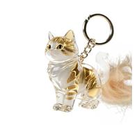 Pet Hair Keychain Cat Shape Key Ring