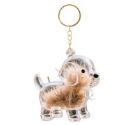 Pet Hair Keychain Memorial Dog Hair Collector with Transparent Hair Storage Bottle Pet Fur Preservation Keychain for Cats & Dogs Portable Remembrance (H)