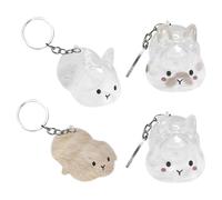 Pet Hair Memorial Keepsake, 4x Cat Hair Holder Set, Bunny-Shaped Acrylic Box, Pet Memory Storage for Home Display, Ceremony, BirthdayTribute, Travel, or Daily Wear Use