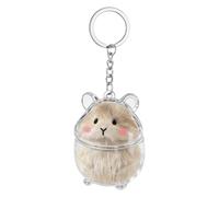 Pet Hair Memorial Keepsake - Transparent Hamster Container 7x5x3cm Puppy Hairs Box Keyring Pendant | Purse, Wallet, Travel, School, Home, Party, Car, Rearview Mirror Accessory | Suitable For Men, Wome