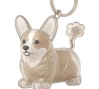 Pet Hair Memorial Keychain, Dog Shape, Fur Figurine, Collector's Box, Clear, Hanging on Bag, Pet Accessories