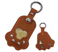 Pet Hair Memorial Keyring,Paw Shaped Keychain,Pet Hair Storage Pouch Bag Pendant,PU Leather Dog Hair Keychain With Dangling Hook,Keychain Accessories For Backpacks, Shoulder Bags, Purse, Bag