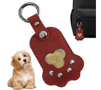 Pet Hair Memorial Keyring,Paw Shaped Keychain,Pet Hair Storage Pouch Bag Pendant,PU Leather Dog Hair Keychain With Dangling Hook,Keychain Accessories For Backpacks, Shoulder Bags, Purse, Bag