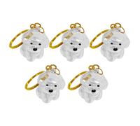 Pet Hair Pendant Puppy Hair - Transparent Storage Box Cat Dog Shape Creative Pendant Keychain (Teddy [5 Pack] with Keychain)