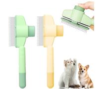 Pet Hair Removal Comb Flea Comb, Cat Dog Brush for Massaging and Cleaning Shedding Pet Hair, Multifunctional Cat Brush with Release Button, Pet Hair Grooming Brush Supplies