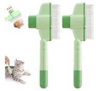 Pet Hair Removal Flea Comb, 2 PCS Magic Wand for Pet Hair, Flea Comb for Dogs, Cat Brush with Release Button, Furry Basics Grooming Brush, for Dogs/Cats/Horses