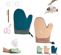 Pet Hair Removal Glove, 2025 New Upgrade Cat Grooming Gloves, Efficient Electrostatic Mist Massage Dog Grooming Tools, No Fly Away Hair Deshedding Tool for Cats, Couch, Clothing (2Pcs F)
