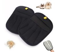 Pet Hair Removal Glove 2PCS - Dual-Sided Grooming Gloves for Dogs & Cats, Reusable Electrostatic Pet Hair Remover for Furniture, Clothes, Couch, Carpet & Car Seats, Gentle Five-Finger Design, Machine