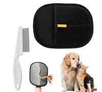 Pet Hair Removal Glove,Double Sided Pet Hair Glove,Electrostatic Pet Hair Remover Glove,1Pcs Cat Dog Washing Gloves, Hands on Reusable Static Removal Gloves Pet Hair with 1 Brushes for Deshedding