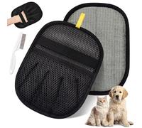 Pet Hair Removal Glove for Cats & Dogs, 2PCS Five-Finger Electrostatic Pet Hair Removal with a Grooming Comb, Reusable & Washable Magic Brush Hair Remover for Laundry, Carpet, Car Seat, Couch