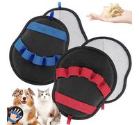 Pet Hair Removal Glove for Dogs & Cats, Magic Brush Electrostatic Mitt, Reusable Grooming Gloves, Dog Hair Remover Tool with 5-Finger Design for Couch, Carpet, Furniture, Clothing (Blue&Red, 1pc)