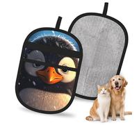 Pet Hair Removal Glove For Dogs Cats, Upgraded Reusable Electrostatic Pet Hair Glove, Magic Brush Pet Hair Remover Tool Penguin In The Snow Grooming Gloves For Clothing, Couch, Carpet, Car Seat