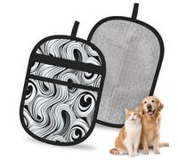 Pet Hair Removal Glove For Dogs Cats, Upgraded Reusable Electrostatic Pet Hair Glove, Magic Brush Pet Hair Remover Tool Black And White Swirl Grooming Gloves For Clothing, Couch, Carpet, Car Seat