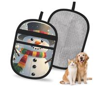 Pet Hair Removal Glove For Dogs Cats, Upgraded Reusable Electrostatic Pet Hair Glove, Magic Brush Pet Hair Remover Tool Merry Christmas Snowman Grooming Gloves For Clothing, Couch, Carpet, Car Seat