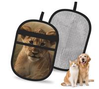 Pet Hair Removal Glove For Dogs Cats, Upgraded Reusable Electrostatic Pet Hair Glove, Magic Brush Pet Hair Remover Tool The Waiting Lion Cub Grooming Gloves For Clothing, Couch, Carpet, Car Seat