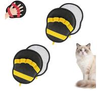 Pet Hair Removal Glove - Magic Electrostatic Mitt for Dogs & Cats, 5-Finger Reusable Grooming Brush, Dog Hair Remover Tool for Couch Carpet Furniture Laundry Clothing (Yellow 2 Pcs)