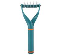 Pet Hair Removal Rake Y Shaped Double Sides Pet Under Hair Rake Comb Dog Dematting Tools for Cats Dogs Stainless Steel (Dark Green)