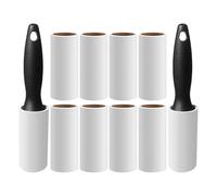 Pet Hair Removal Roller - Strong Adhesive 2 Handles + 10 Rolls Total 10 Set of Strong Adhesive Rollers | Ergonomic Double Handle Design for Safe Hair Catching