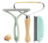 Pet Hair Removal Tool 3 Pack Dog Cat Hair Remover Carpet Scraper Rake Fur Removal Brush Lint Remover Shaver for Car Furniture Couch Green