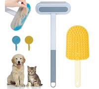 Pet Hair Remover for Carpet, 4 In 1 Multifunctional Pet Dog Cat Hair Remover, Double-Sided Dog Cleaning Brush Set With Hooks Carpet Rake, Reusable Pet Brush for Clothes Furniture Glass