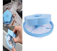 Pet Hair Remover for Laundry, Dryer Hair Catcher Shape Floating Filter Mesh Bag Lint Balls for Dryer Washing Machine Removal Laundry Ball (Blue)