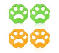 Pet Hair Remover for Washing Machine - ShiningUU 4 Pack Reusable Silicone Laundry Lint Catcher | Washing Machine Hair Catcher for Clothes & Bedding | Removes Fur & Debris (Green, Orange)