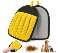 Pet Hair Remover Glove for Couch, Carpet & Car Seats, Reusable Electrostatic Dog Cat Hair Removal Glove, 5 Finger Design for Furniture, Clothing, Car Interior, Magic Brush Pet Hair (Yellow)
