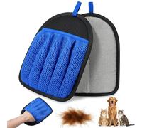 Pet Hair Remover Glove for Couch, Carpet & Car Seats, Reusable Electrostatic Dog Cat Hair Removal Glove, 5 Finger Design for Furniture, Clothing, Car Interior, Magic Brush Pet Hair (Blue)