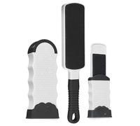 Pet Hair Remover Lint Brush with Self-Cleaning Base - Includes Bonus Travel Brush | Double Sided, Durable, Eco friendly | Perfect for Clothes, Furniture, and Car Interiors | No Sticky Refills Needed