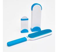 Pet Hair Remover Lint Brush with Self-Cleaning Base - Reusable Fur & Fluff Remover for Clothes, Carpets, Sofas & Upholstery, Ideal for Dog, Cat & Rabbit Hair (Blue)