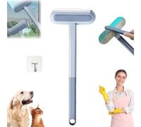 Pet Hair Remover Pet Hair Cleaning Brush With Squeegee Dog Cat Hair Removal Brush Tool Bidirectional Brush Head Extended Handle Reusable Fur Broom Couch Carpet Gifts For Pet Enthusiasts (1PCS)