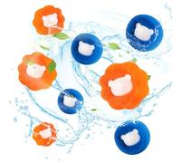 Pet Hair Remover Washing Machine, 8 Pieces Reusable Lint Remover, Washing Machine Hair Catcher, Washing Balls, Dryer Balls for Clothes, Dog and Cat Animal Fur Remover (Blue + Orange)