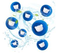 Pet Hair Remover Washing Machine, 8 Pieces Reusable Lint Remover, Washing Machine Hair Catcher, Washing Balls, Dryer Balls for Clothes, Dog and Cat Animal Fur Remover (Blue)