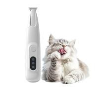 Pet Hair Trimmer, Rechargeable Low Noise Pet Grooming Clipper with LED Light & Comfortable Round Ceramic Blade for Small Dogs Cats Paws Eyes Ears Face Trimming