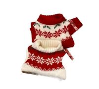 Pet Halloween and fresh Year Knitted Sweater, Red Festive Print, Warm Clothing for Dogs and Cats - Various Styles of Stylish(Red,XS(old))