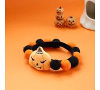 Pet Halloween Collar for Dog and Cat Pumpkin Funny Pattern Adjustable for Small Medium Large Dog and Cat Decor Decoration (M,E)