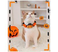 Pet Halloween Collar for Dog and Cat Pumpkin Funny Pattern Adjustable for Small Medium Large Dog and Cat Decor Decoration (XL,A)