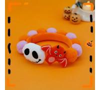 Pet Halloween Collar for Dog and Cat Pumpkin Funny Pattern Adjustable for Small Medium Large Dog and Cat Decor Decoration (M,L)