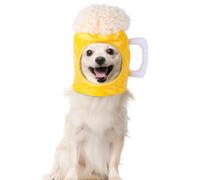 Pet Halloween Costume,Dog Beer Mug Cosplay Costume Pet Holiday Party Dress Up Winter Warm Headgear Hat