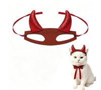 Pet Halloween Costumes for Dogs Cats Red Devil Horns Headband for Pets