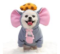 Pet Halloween Costumes, Winter Big Ear Mouse Dog Hoodies Cute Cheese Warm Pet Costume Halloween(Gris,XXS (Chest Circumference 41cm/16.1"))