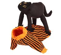 Pet Halloween Shirt, Warm Funny Dog Cat Costume with Black Cat Print, Lightweight Polyester Pullover for Party and Daily Wear, Fits Most Small to Medium Pets