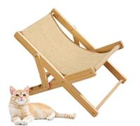 Pet Hammock Bed - Wooden Frame Bed, Raised Animal Lounger, Foldable Supportive Furniture with Soft Fabric Seat Provides a Cosy Relaxation Zone in the Home Environment for Kittens Puppies Kan