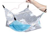 Pet Hammock Double Layer Canvas Hanging Bed, Cozy Sleeping Bag for Small Animals, Easy to Clean and Fold, Suitable for Hamster, Mouse, 1 Piece (gray bunny)