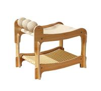 Pet Hammock Stand, Elevated Wooden Rest, Breathable Cat Cushion, Household Organizer, Compact Living Tool, 17.5x14x12in Size for Bedroom Apartment Dorm Home Playroom Household Furniture