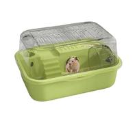 Pet Hamster Cage - Two-Tier Small Animal Habitat with Attached Running Wheel | For Guinea Pigs, Rabbits, Chinchilla, Resting Place and Play Area
