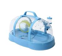 Pet Hamster Cage Ventilate with Water Bottle Can Handheld Outside Suitable for Guinea Pig Small Animals Accessories Hamster Travel Cage(Blue)