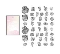 PET Handbook Stickers 40pcs with Three Dimensional Light Shadow Effect (Flower)