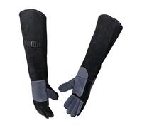 Pet Handling Gloves for Groomers and Pet Owners, Extended Forearm Coverage with Reinforced Fingers and Hand Restraint Glove Long Cuff Glove Transfer Scratch Handling Leather Grooming Restraint Animal