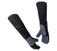 Pet Handling Gloves for Groomers and Pet Owners, Extended Forearm Coverage with Reinforced Fingers and Hand Restraint Glove Long Cuff Glove Transfer Scratch Handling Leather Grooming Restraint Animal